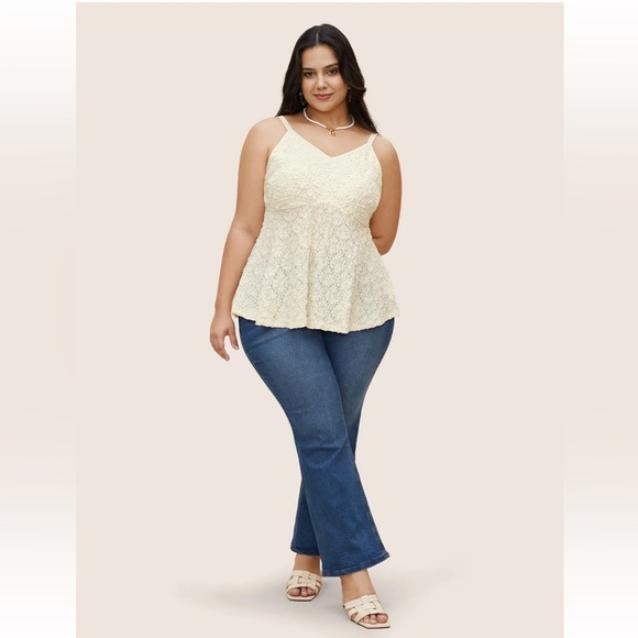 BloomChic Plus Size 2XL Solid Textured Ruffle Hem Cami Top us18-20 - Picture 6 of 7